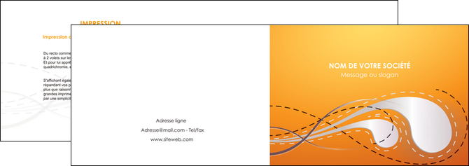 modele depliant 2 volets  4 pages  orange abstrait abstraction MIDCH62065