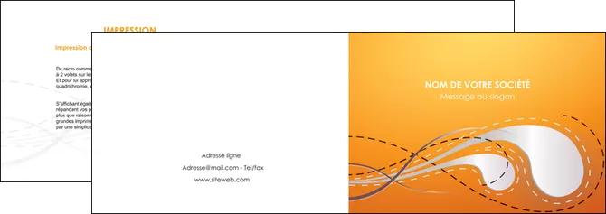 modele depliant 2 volets  4 pages  orange abstrait abstraction MIFBE62065