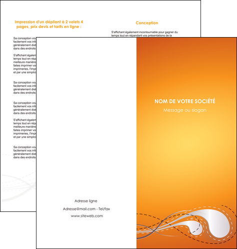 personnaliser modele de depliant 2 volets  4 pages  orange abstrait abstraction MIS62077