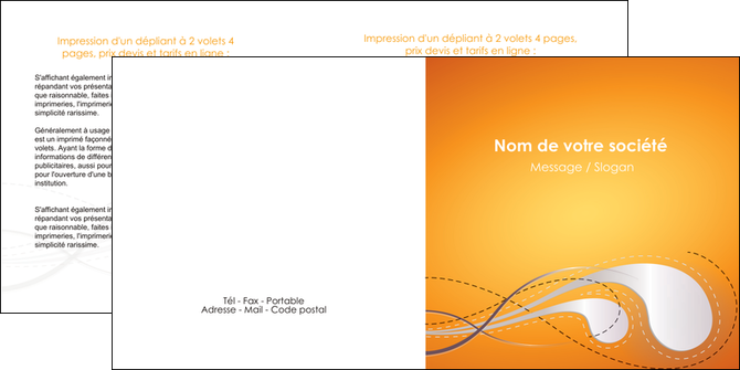 creer modele en ligne depliant 2 volets  4 pages  orange abstrait abstraction MFLUOO62079
