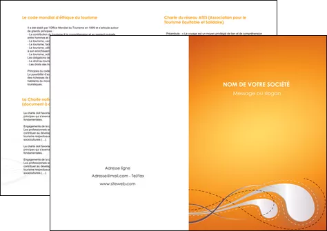 faire depliant 2 volets  4 pages  orange abstrait abstraction MLGI62089