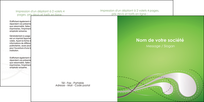 cree depliant 2 volets  4 pages  vert abstrait abstraction MLIGCH62131