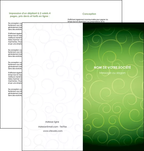 imprimerie depliant 2 volets  4 pages  vert vignette fonce MLGI62187