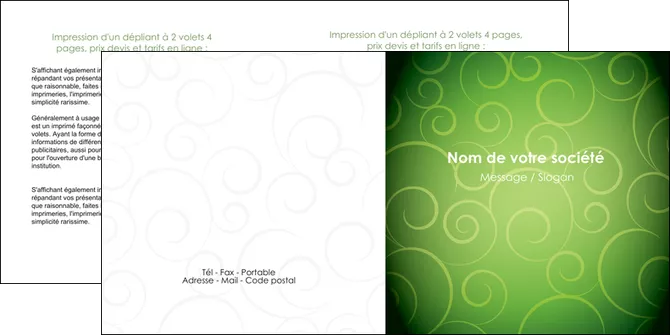 imprimerie depliant 2 volets  4 pages  vert vignette fonce MLGI62189