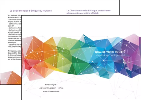 personnaliser maquette depliant 2 volets  4 pages  graphisme arc en ciel bleu abstrait MIFBE62473