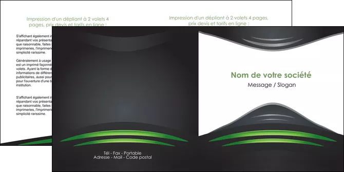 creation graphique en ligne depliant 2 volets  4 pages  gris vert vintage MLGI62849