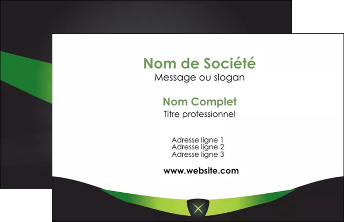 faire modele a imprimer carte de visite gris vert fond MIFLU64001