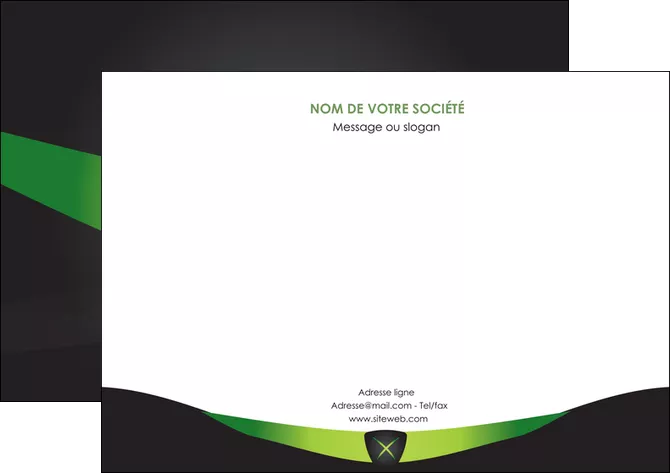 personnaliser modele de flyers gris vert fond MLGI64035