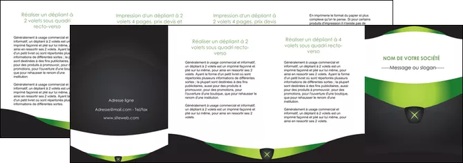 creer modele en ligne depliant 4 volets  8 pages  gris vert fond MIFCH64051