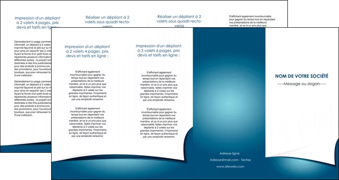 personnaliser modele de depliant 4 volets  8 pages  bleu fond  bleu couleurs froides MLGI64283