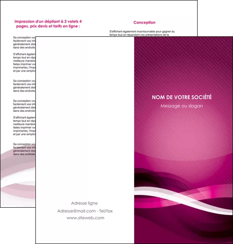 impression depliant 2 volets  4 pages  violet violet fonce couleur MLGI64543