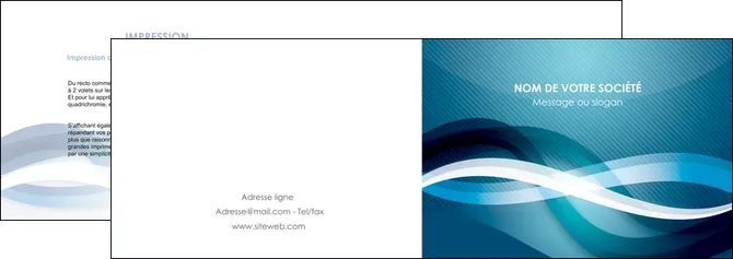maquette en ligne a personnaliser depliant 2 volets  4 pages  web design bleu fond bleu couleurs froides MIFCH64697