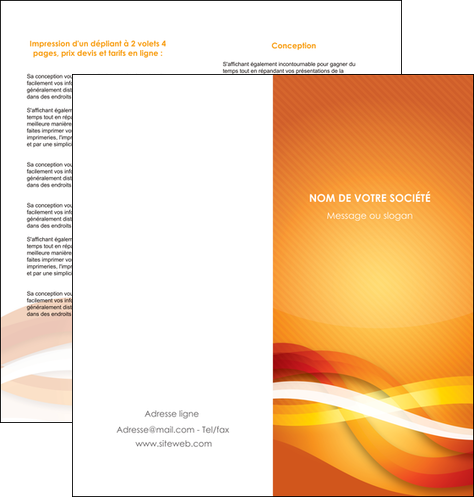 imprimer depliant 2 volets  4 pages  orange colore couleur MLIP64831