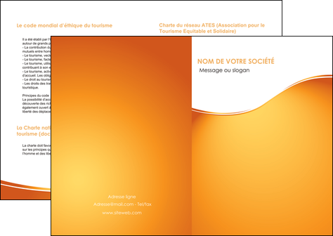 creation graphique en ligne depliant 2 volets  4 pages  orange fond orange fluide MIF65435