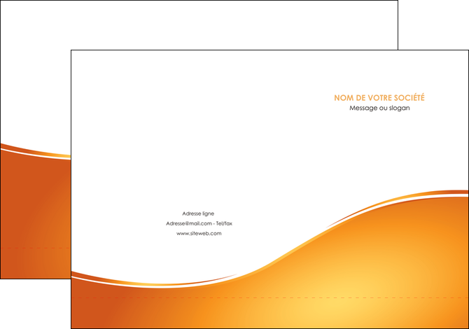 creation graphique en ligne pochette a rabat orange fond orange fluide MIS65443