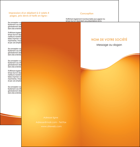personnaliser maquette depliant 2 volets  4 pages  orange fond orange fluide MLIG65457