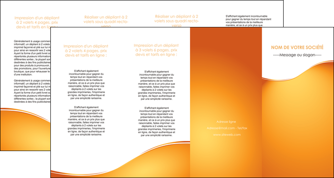 modele depliant 4 volets  8 pages  orange fond orange fluide MID65475