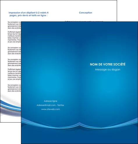 realiser depliant 2 volets  4 pages  bleu fond bleu pastel MIFBE66695