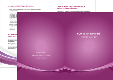 maquette en ligne a personnaliser depliant 2 volets  4 pages  violet violette abstrait MIDCH66979