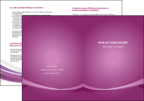 maquette en ligne a personnaliser depliant 2 volets  4 pages  violet violette abstrait MLGI66979