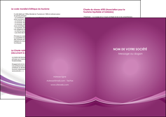 maquette en ligne a personnaliser depliant 2 volets  4 pages  violet violette abstrait MFLUOO66979