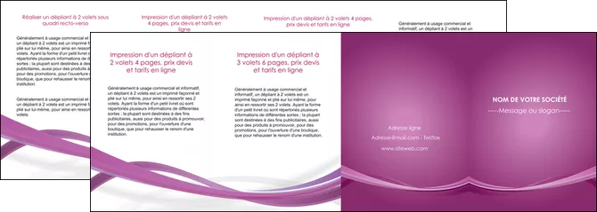 maquette en ligne a personnaliser depliant 4 volets  8 pages  violet violette abstrait MIFBE66987
