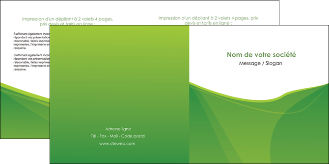 faire modele a imprimer depliant 2 volets  4 pages  espaces verts vert fond vert couleur MLGI67185