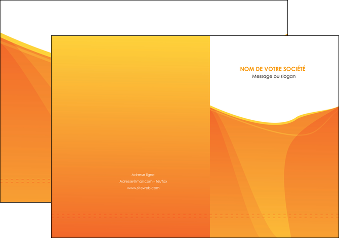creation graphique en ligne pochette a rabat orange fond orange jaune MIS67385