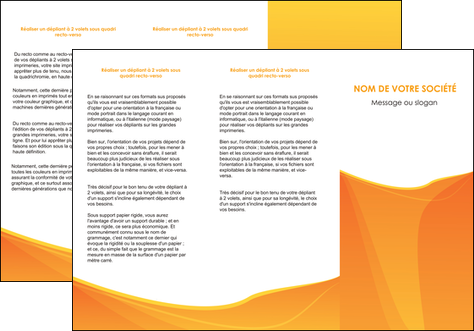 faire modele a imprimer depliant 3 volets  6 pages  orange fond orange jaune MLGI67399