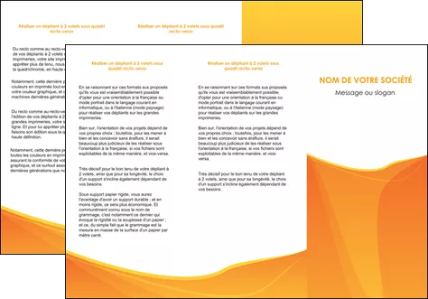 faire modele a imprimer depliant 3 volets  6 pages  orange fond orange jaune MLGI67399