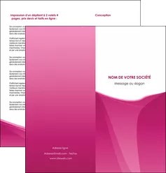 modele en ligne depliant 2 volets  4 pages  rose fushia fonce couleur MLGI67661