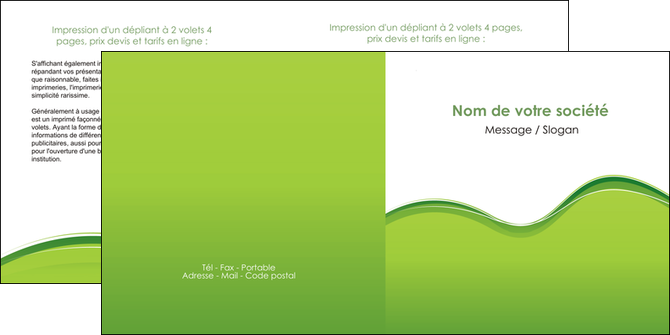 modele depliant 2 volets  4 pages  espaces verts vert vert pastel couleur pastel MIDLU68045
