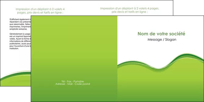 modele depliant 2 volets  4 pages  espaces verts vert vert pastel couleur pastel MLGI68045