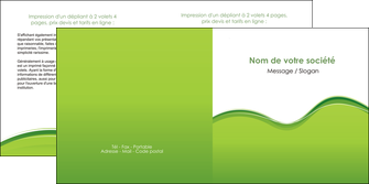modele depliant 2 volets  4 pages  espaces verts vert vert pastel couleur pastel MMIF68045