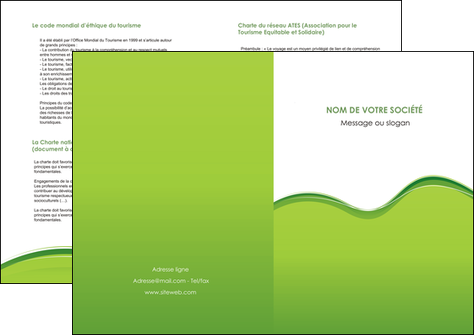 personnaliser modele de depliant 2 volets  4 pages  espaces verts vert vert pastel couleur pastel MLIGCH68055
