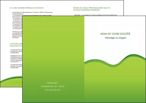 personnaliser modele de depliant 2 volets  4 pages  espaces verts vert vert pastel couleur pastel MIF68055