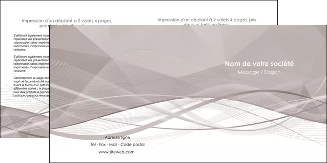 imprimer depliant 2 volets  4 pages  gris fond gris simple MIFBE69025