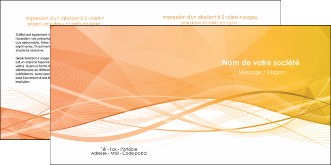 personnaliser modele de depliant 2 volets  4 pages  orange pastel couleur pastel fond orange pastel MLGI69243