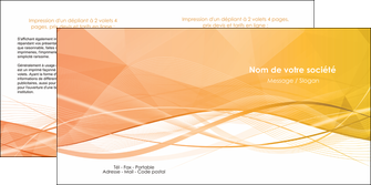 personnaliser modele de depliant 2 volets  4 pages  orange pastel couleur pastel fond orange pastel MLGI69243
