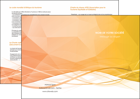 personnaliser modele de depliant 2 volets  4 pages  orange pastel couleur pastel fond orange pastel MLGI69253
