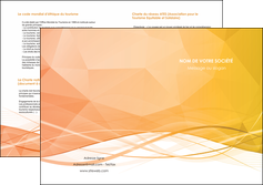 personnaliser modele de depliant 2 volets  4 pages  orange pastel couleur pastel fond orange pastel MLGI69253
