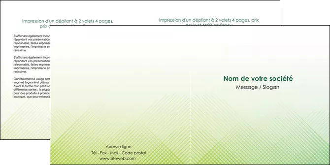 personnaliser modele de depliant 2 volets  4 pages  vert vert pastel carre MLGI70023