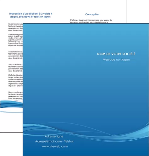 faire depliant 2 volets  4 pages  bleu bleu pastel fond bleu MLGI70077