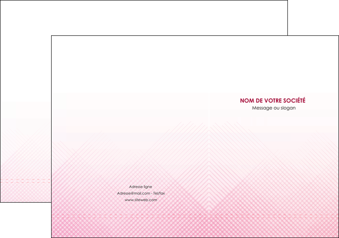 imprimerie pochette a rabat rose rose tendre fond en rose MIDCH70217