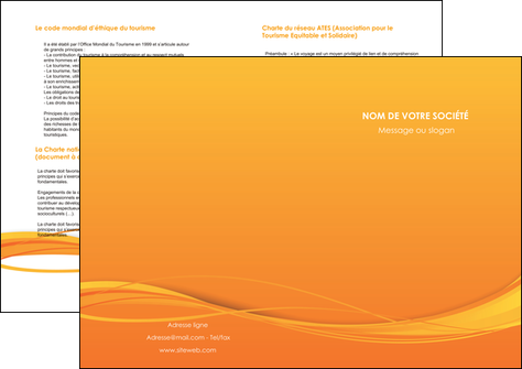 creation graphique en ligne depliant 2 volets  4 pages  orange couleur couleurs MLGI70419