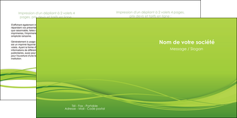 exemple depliant 2 volets  4 pages  espaces verts vert vert pastel naturel MIF70461