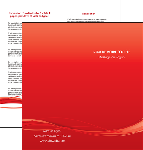 personnaliser modele de depliant 2 volets  4 pages  rouge couleur couleurs MIF70511