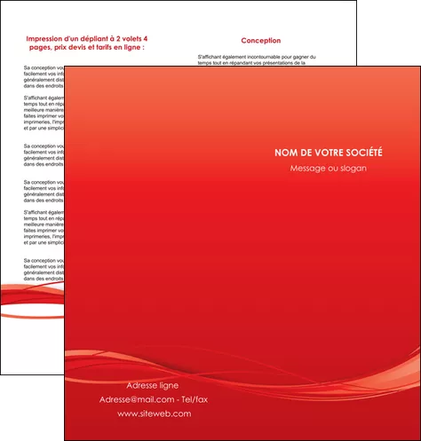 personnaliser modele de depliant 2 volets  4 pages  rouge couleur couleurs MLIGLU70511