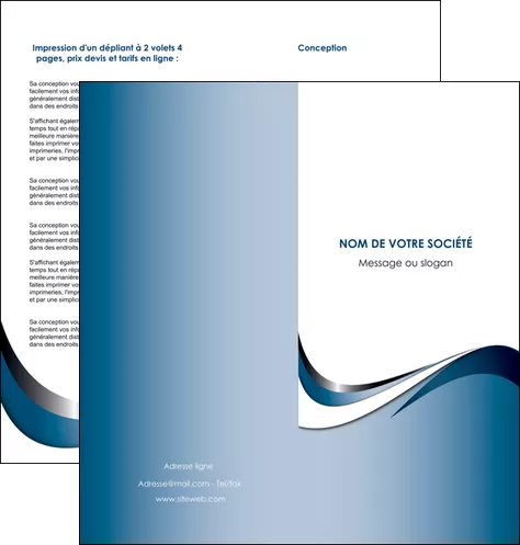 imprimer depliant 2 volets  4 pages  web design bleu fond bleu couleurs pastels MLGI70841