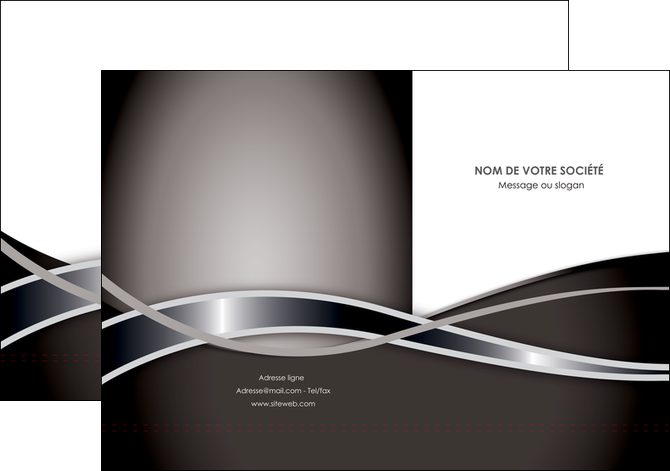 personnaliser maquette pochette a rabat web design noir fond gris simple MIF70981